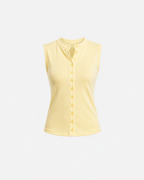 SEISHIKI STUDIO Soft Touch Button Top Butter Yellow