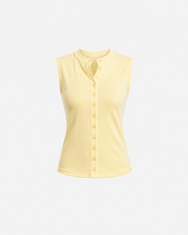 SEISHIKI STUDIO Soft Touch Button Top Butter Yellow