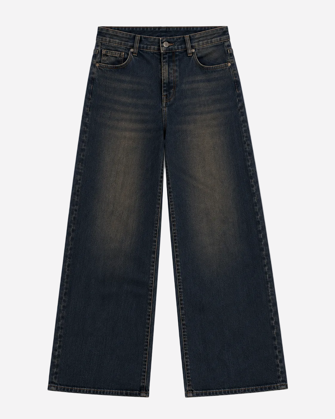 Stretchy Dark Vintage Wash Wide Leg Jeans, curvy fit, 79 cm inseam – SEISHIKI STUDIO