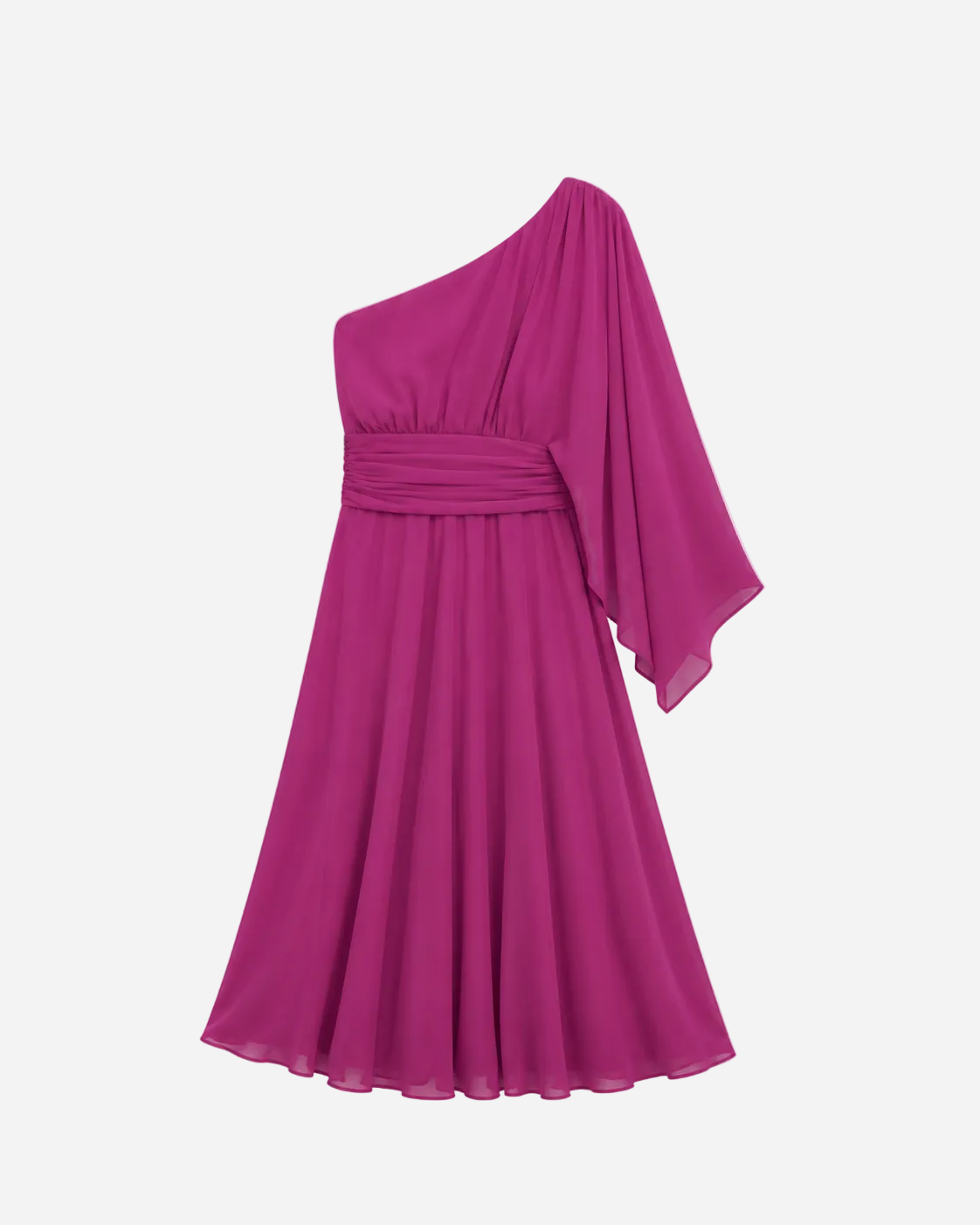 Curvy One Shoulder Pleated Midi Dress Purple | SEISHIKI STUDIO
