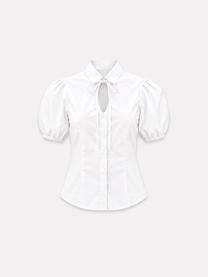 SEISHIKI STUDIO shortsleeve puffy sleeve blouse white