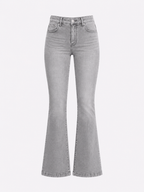 STRETCHY LIGHT GREY PUSHUP FLARE JEANS - INSEAM 80CM | SEISHIKI STUDIO