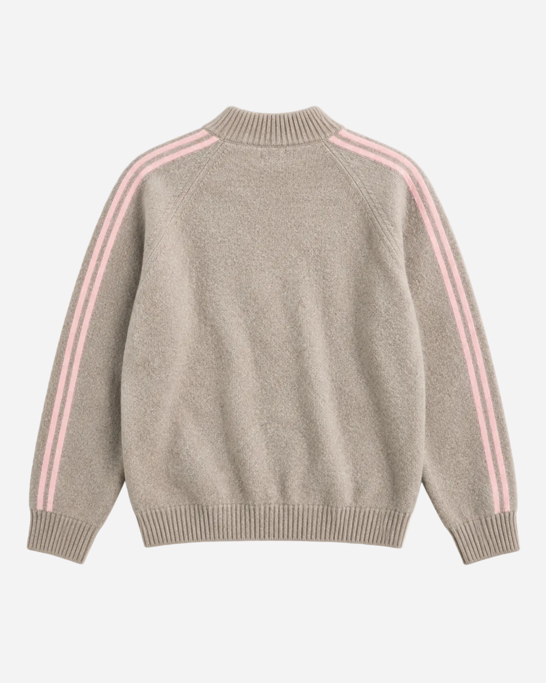 Retro Striped Knit Zip-Up Beige – SEISHIKI STUDIO
