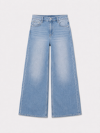 STRETCHY MID WAIST LIGHT WASH WIDE LEG JEANS - INSEAM 79CM | SEISHIKI STUDIO