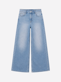 INSEAM 79CM - STRETCHY MID WAIST LIGHT WASH WIDE LEG JEANS  | SEISHIKI STUDIO