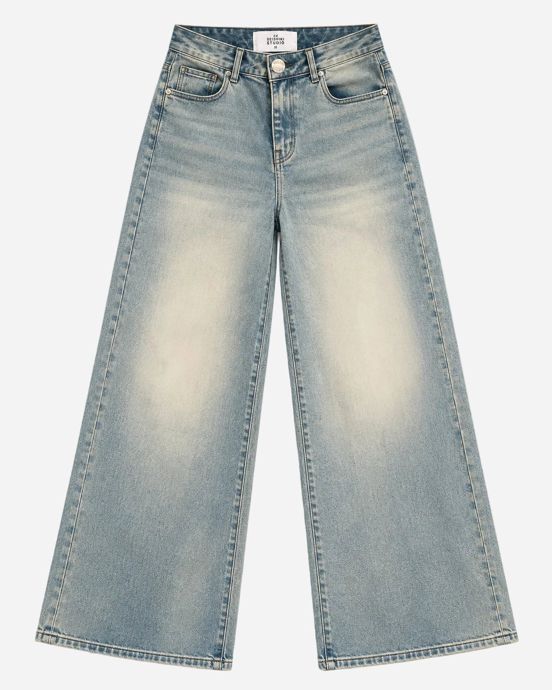 Curvetech - The Stretchy High Waist Super Baggy Jeans - Cream Wash, curvy fit, 80 cm inseam – SEISHIKI STUDIO