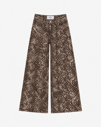 Limited Edition – Dark Doe Print &amp; Red Patch Wide Leg Jeans – Curvy Fit – Inseam 79cm | SEISHIKI STUDIO