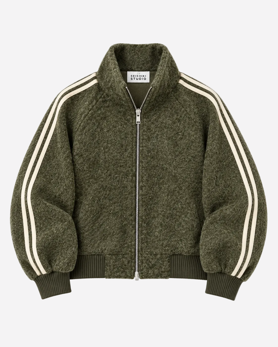 Striped Teddy Jacket Green – SEISHIKI STUDIO