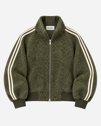 Striped Teddy Jacket Green – SEISHIKI STUDIO