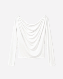 draped front basic top white | SEISHIKI STUDIO