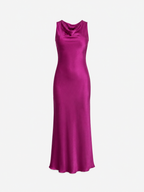 Elegant Silky OPEN BACK Special Occasion Dress PURPLE | SEISHIKI STUDIO