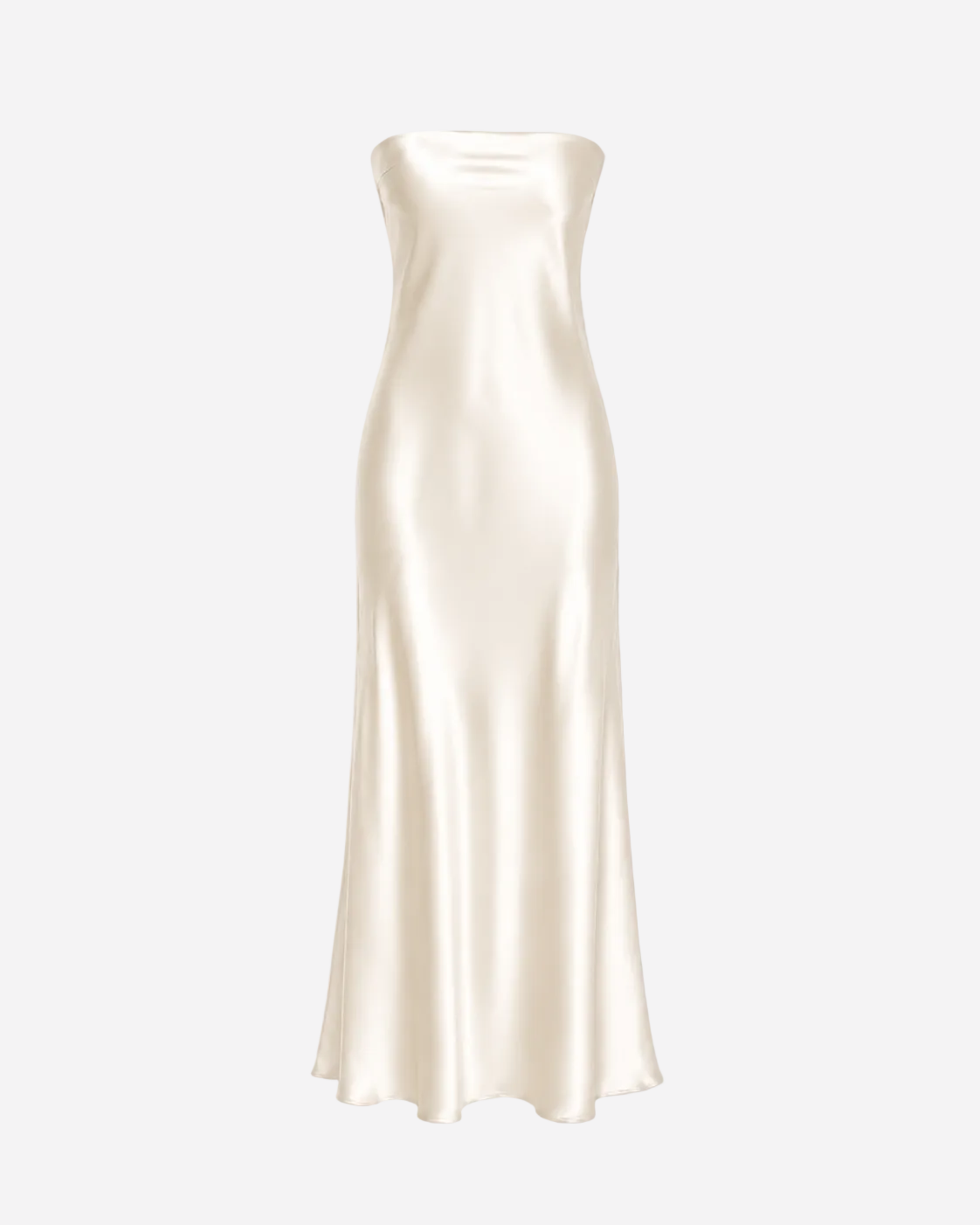 strapless silky dress white | SEISHIKI STUDIO