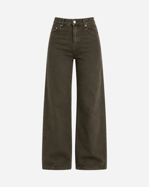 Inseam 78cm – #002 Baggy Straight Leg Stretchy Jeans Olive – Curvy Fit