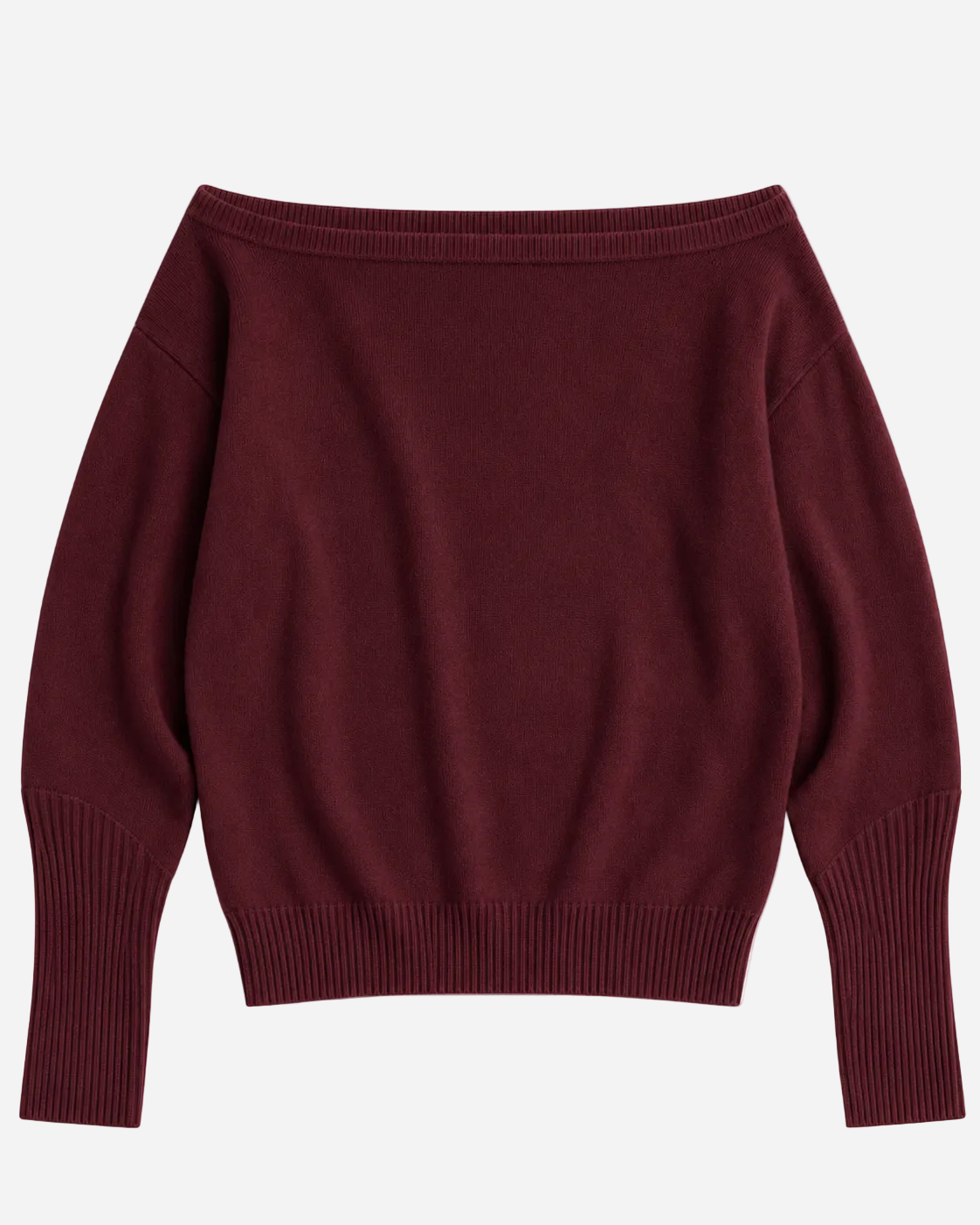RELAXED FIT WIDE NECK SWEATER BURGUNDY | SEISHIKI STUDIO