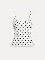 polkadot stretchy tanktop white | SEISHIKI STUDIO