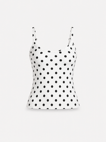 polkadot stretchy tanktop white | SEISHIKI STUDIO
