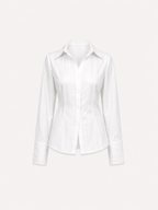 White striped waist sinch buttondown shirt | SEISHIKI STUDIO