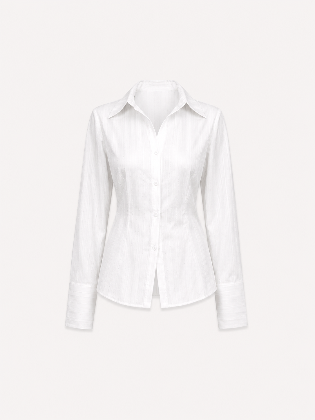 White striped waist sinch buttondown shirt | SEISHIKI STUDIO