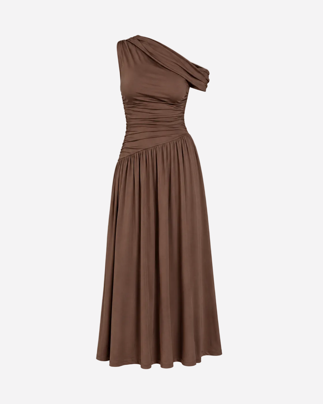 Off-Shoulder Stretch Maxi Dress Brown – SEISHIKI STUDIO