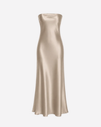strapless silky dress beige | SEISHIKI STUDIO