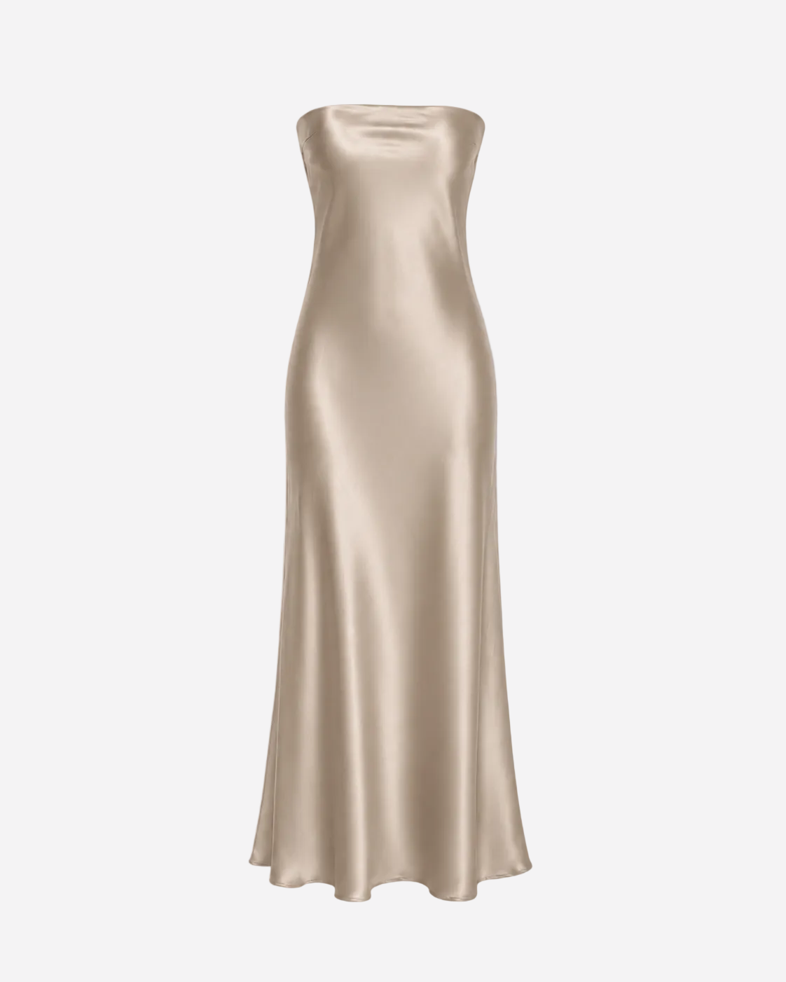 strapless silky dress beige | SEISHIKI STUDIO