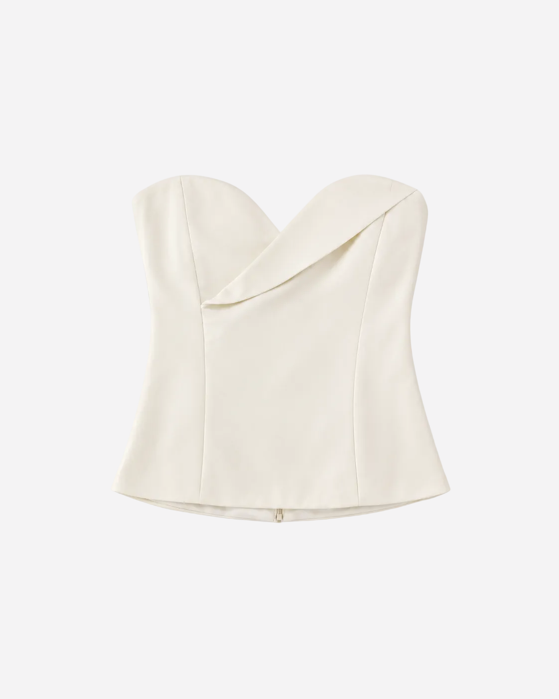 shiny heart neckline suit bandeau top cream | SEISHIKI STUDIO