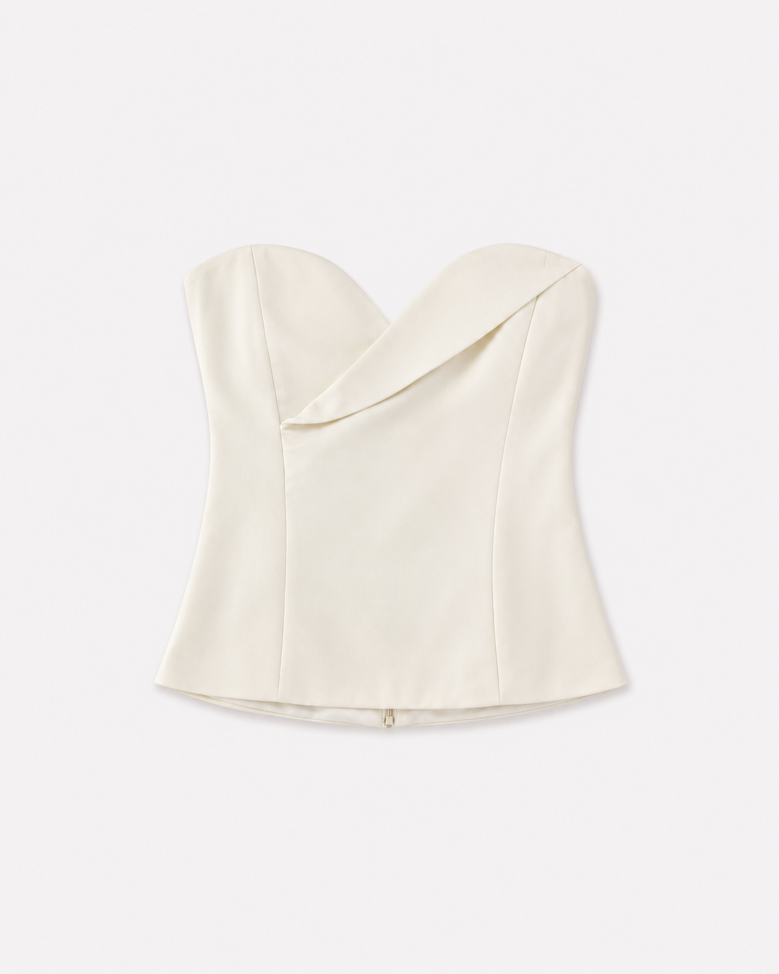 shiny heart neckline suit bandeau top cream | SEISHIKI STUDIO