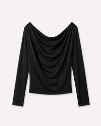 draped front basic top black | SEISHIKI STUDIO