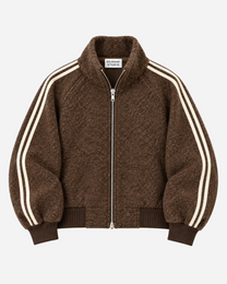 Striped Teddy Jacket Brown – SEISHIKI STUDIO