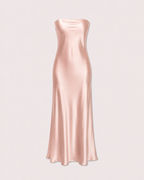strapless silky dress rose | SEISHIKI STUDIO
