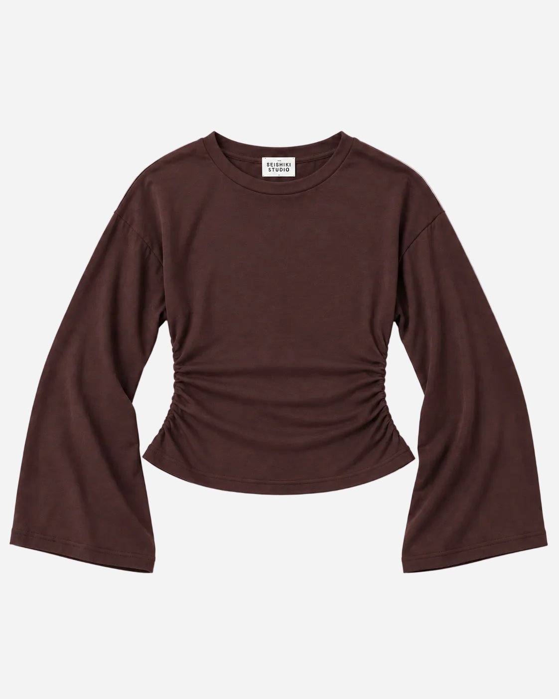 Sinched Waist Longsleeve T-Shirt Plum/Brown – SEISHIKI STUDIO