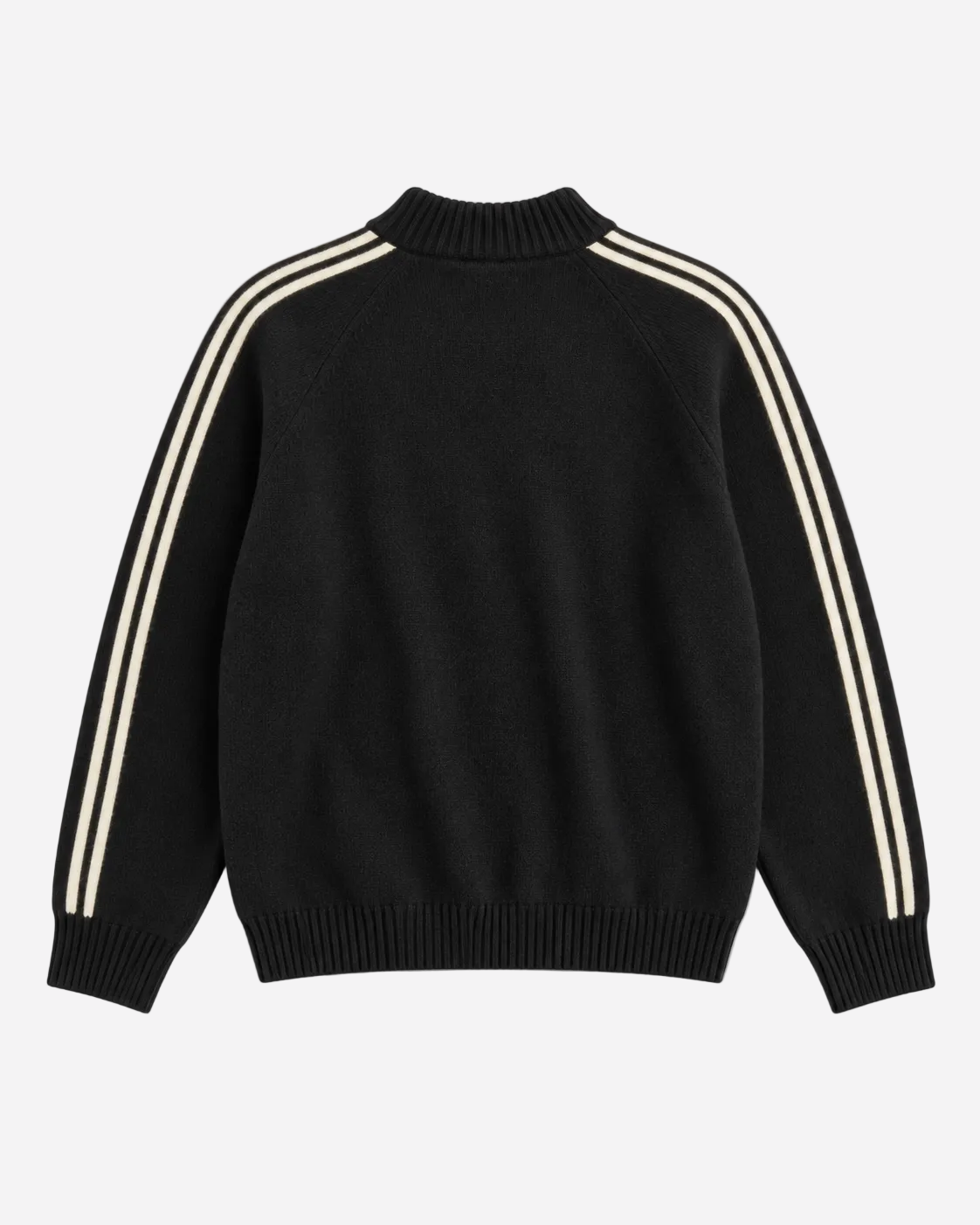 Retro Striped Knit Zip-Up Black – SEISHIKI STUDIO