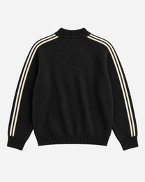 Retro Striped Knit Zip-Up Black – SEISHIKI STUDIO