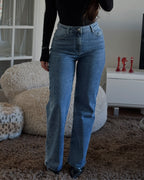 MAINICHI Wide Leg Jeans BLUE - INSEAM 79CM