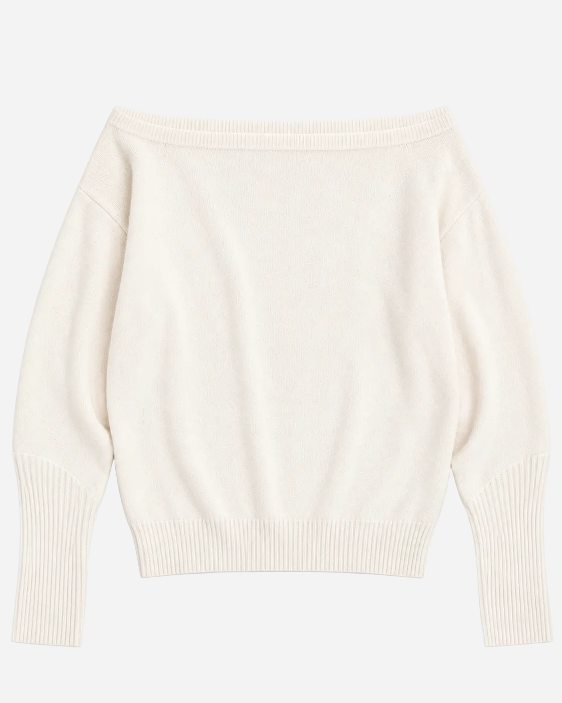 RELAXED FIT WIDE NECK SWEATER CREAM | SEISHIKI STUDIO