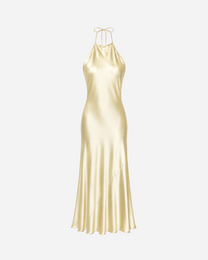 halter top silky dress yellow | SEISHIKI STUDIO