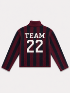 Striped Polo Sweater Burgundy/Navy | SEISHIKI STUDIO