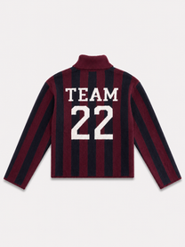 Striped Polo Sweater Burgundy/Navy – SEISHIKI STUDIO