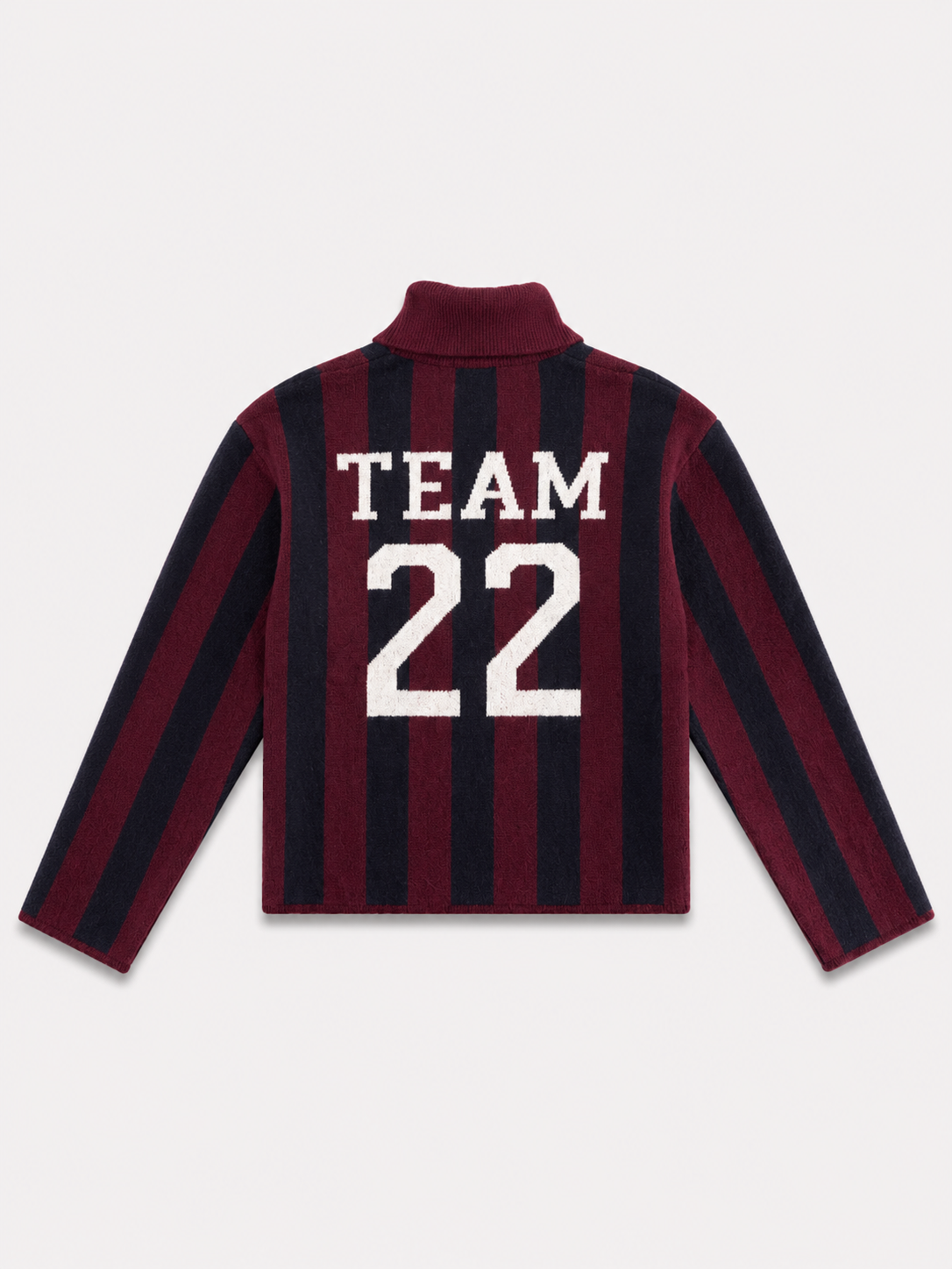 Striped Polo Sweater Burgundy/Navy | SEISHIKI STUDIO