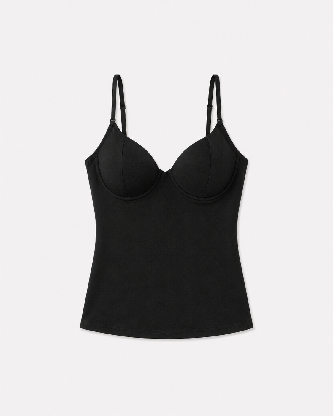 heart neckline strappy top with cups BLACK | SEISHIKI STUDIO
