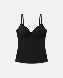 heart neckline strappy top with cups BLACK | SEISHIKI STUDIO
