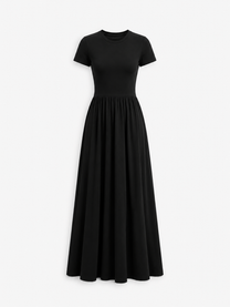 ultra stretchy shortsleeve basic dress black