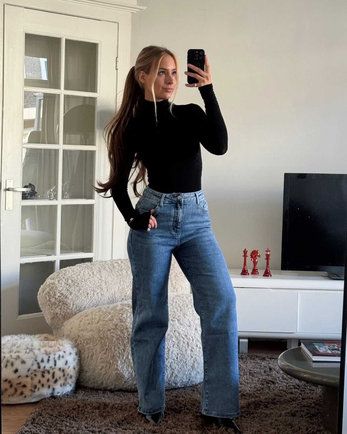 003 - THE SUPER STRETCHY WIDE LEG JEANS BLUE - INSEAM 79CM | SEISHIKI STUDIO