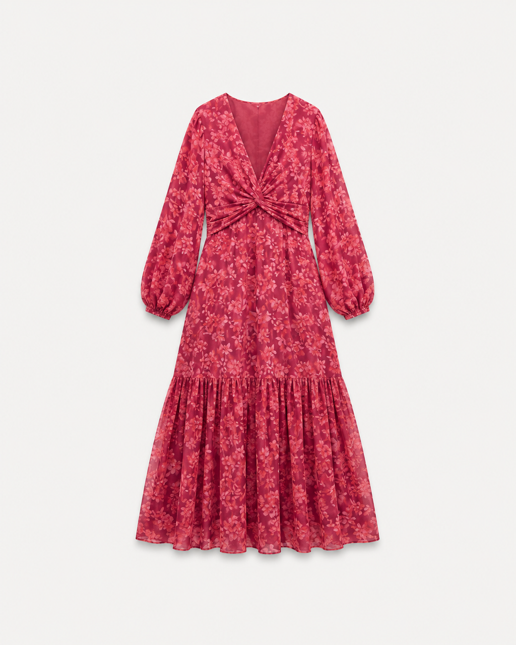 Curvy Floral Wrap Maxi Dress Pink | SEISHIKI STUDIO