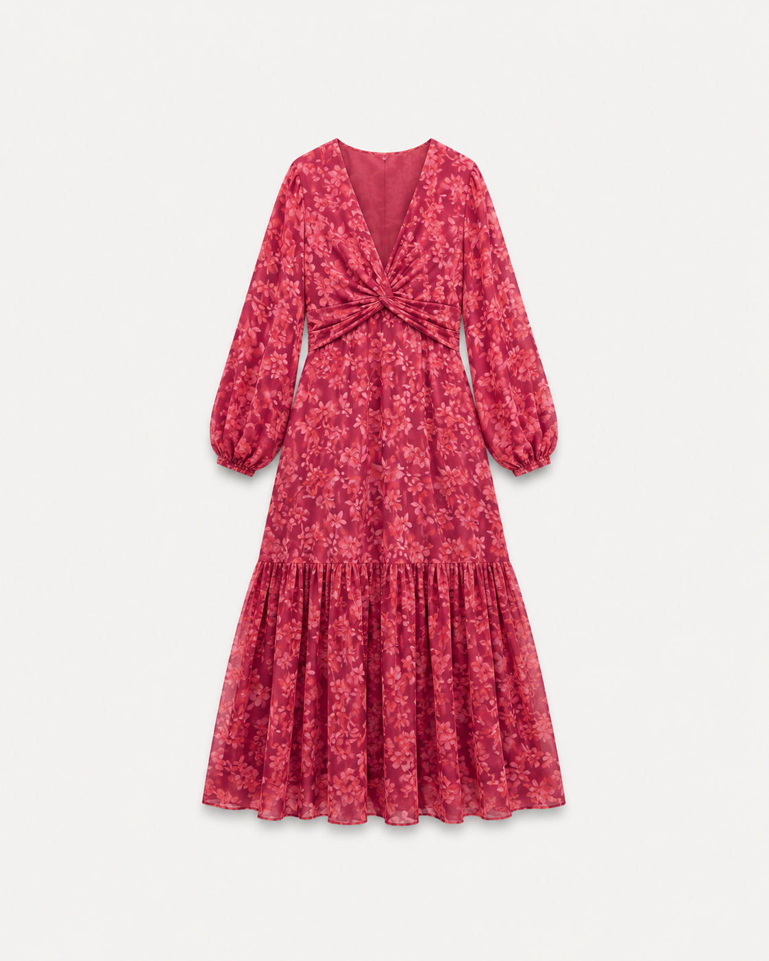 Curvy Floral Wrap Maxi Dress Pink | SEISHIKI STUDIO