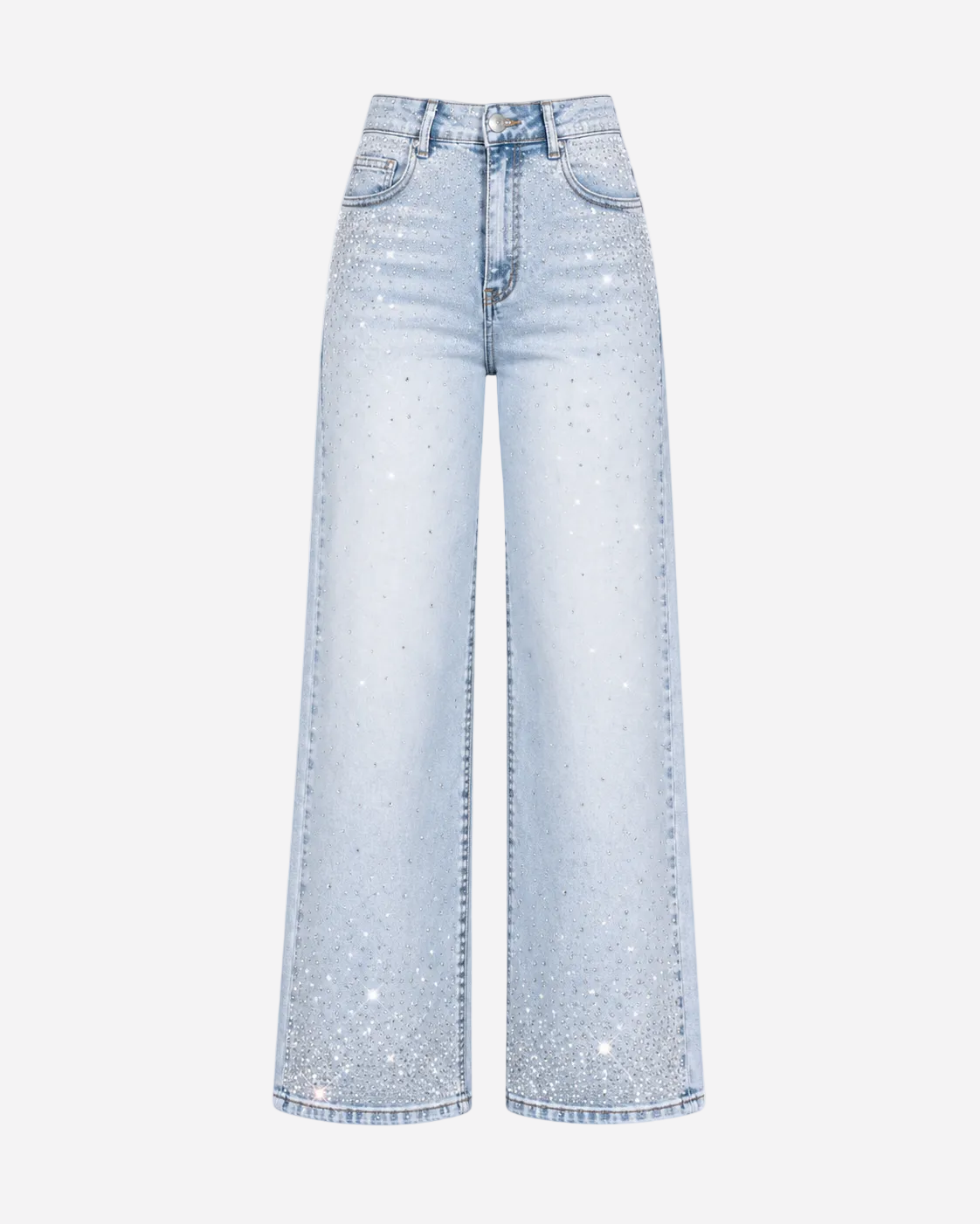 INSEAM 80CM - LIGHT WASH WITH DARK SHADING CRYSTAL JEANS | SEISHIKI STUDIO