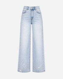 INSEAM 80CM - LIGHT WASH WITH DARK SHADING CRYSTAL JEANS | SEISHIKI STUDIO