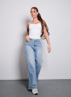 JEANS  MIT TIEFEM SCHRITT UND EXTRA WIDE LEG JEANS  INNENBEINLÄNGE 78 CM