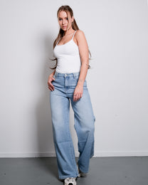 LIGHT STRETCH MEDIUM WAIST ULTRA WIDE LEG JEANS - INSEAM 78CM | SEISHIKI STUDIO