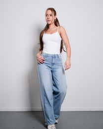 LIGHT STRETCH MEDIUM WAIST ULTRA WIDE LEG JEANS - INSEAM 78CM | SEISHIKI STUDIO